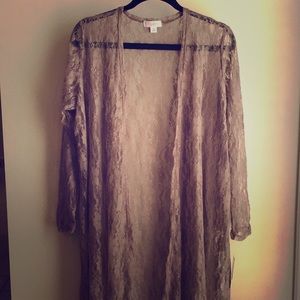 Large taupe lace Shirley cardigan